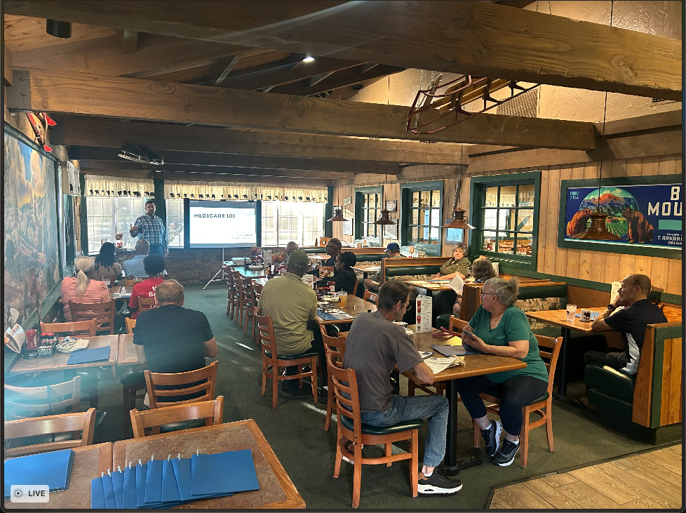 Michael's Live Medicare 101 Seminar: Packed Restaurant Room