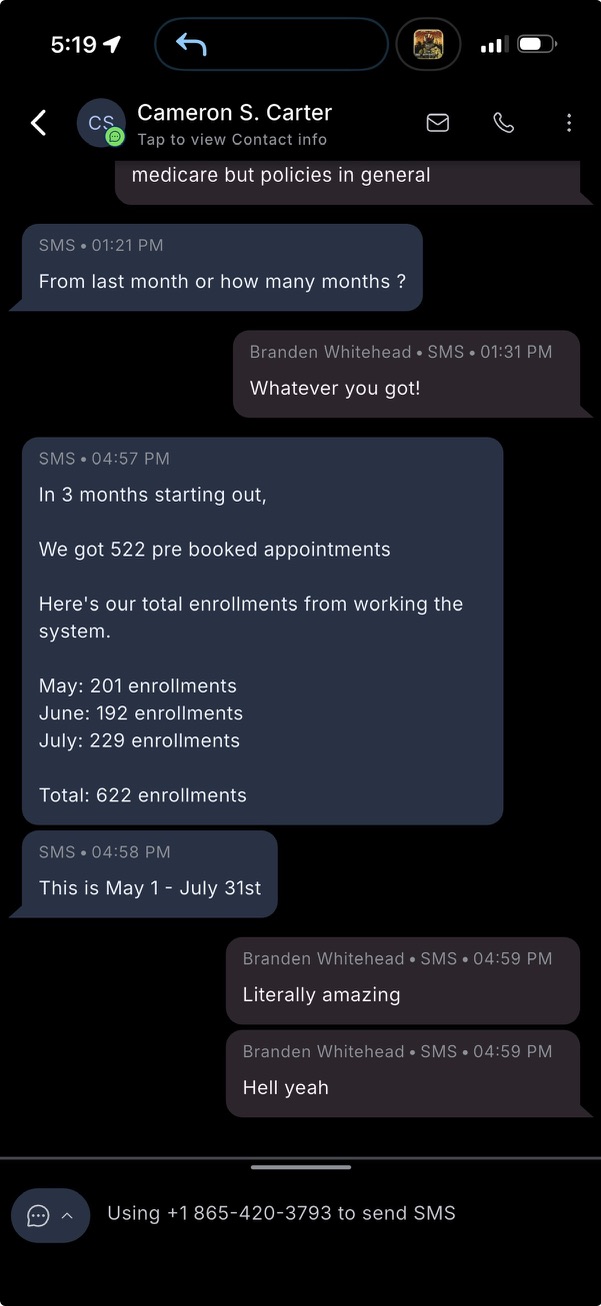622 Medicare Enrollments & 522 Pre-Booked Appointments in 3 Months