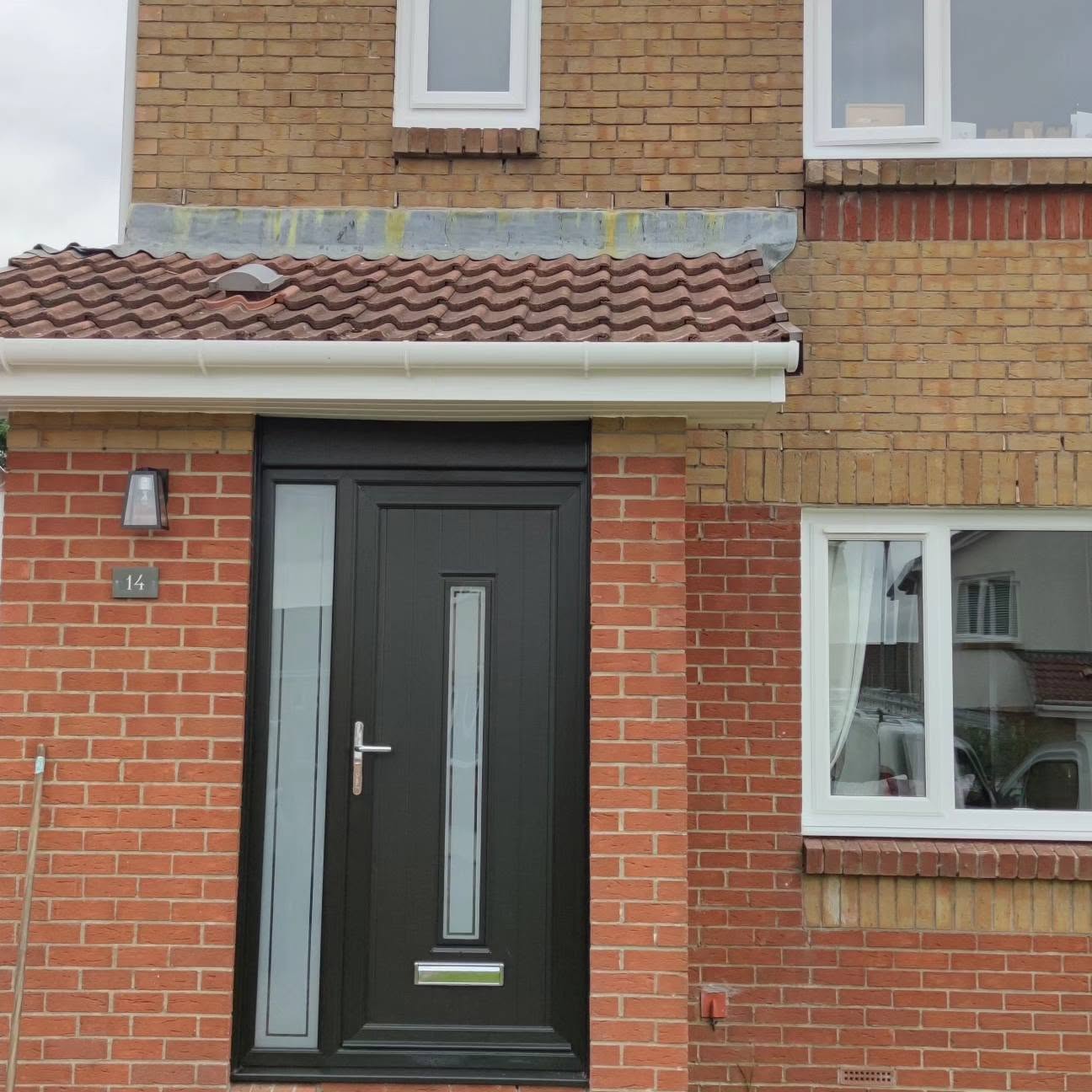 Porch roof tiling and UPVC fascias by Smart Roofing Glasgow