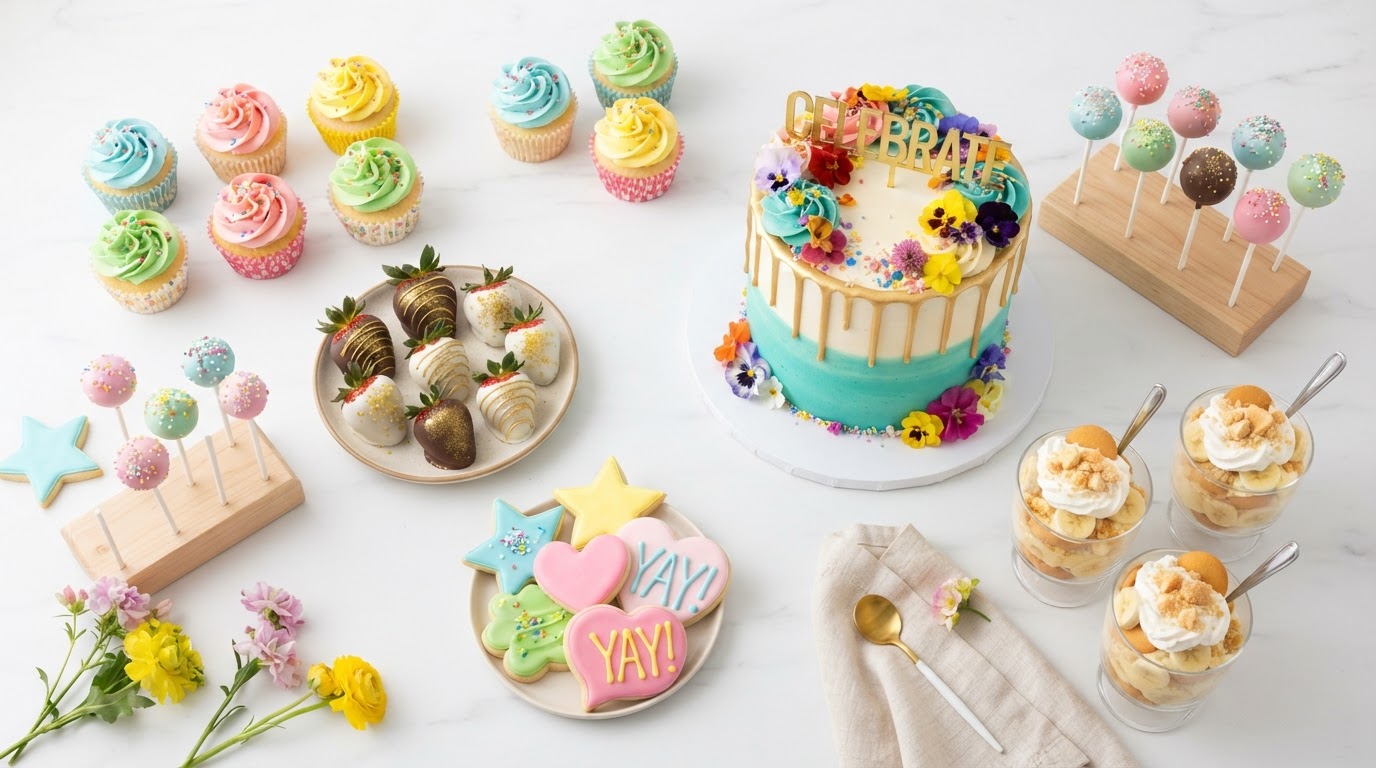 Assorted custom celebration desserts