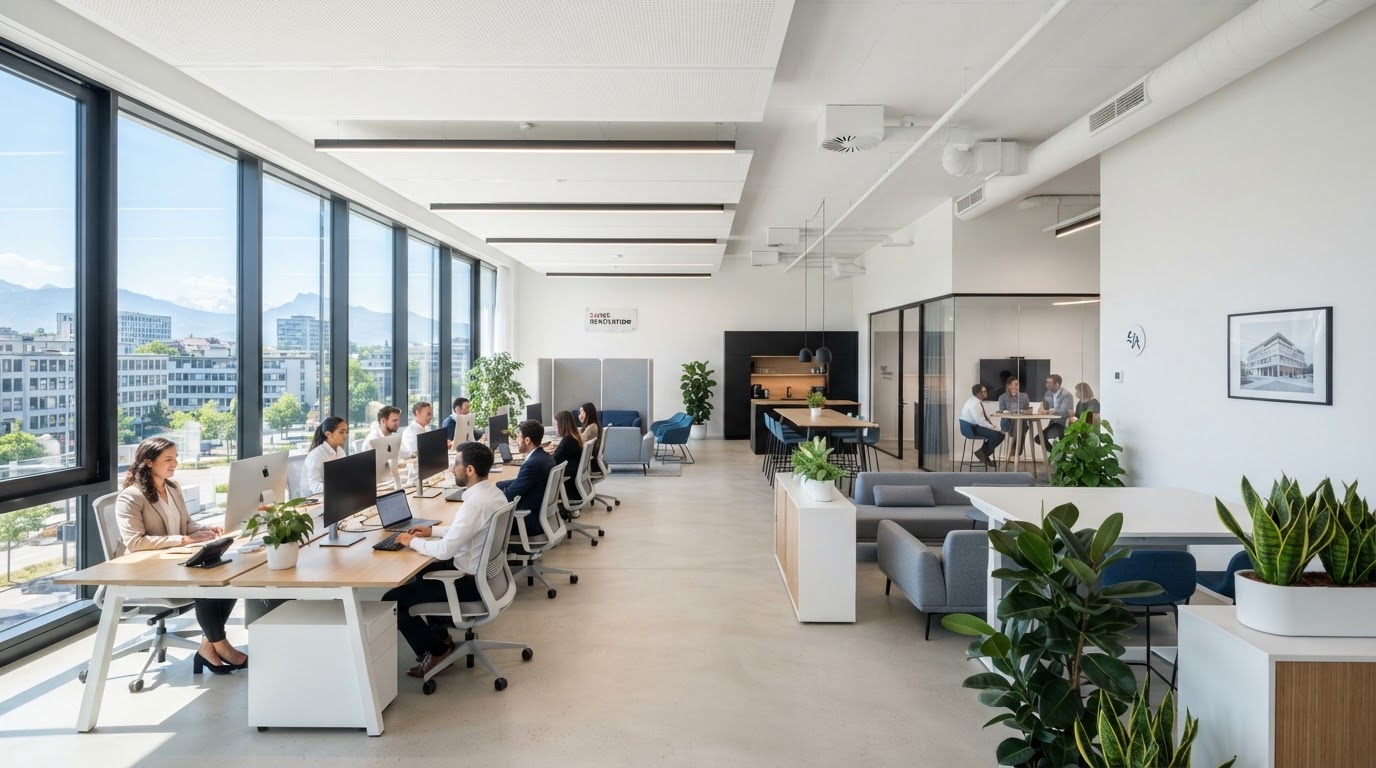 Bureaux et locaux professionnels fraîchement repeints par AGM à Lausanne