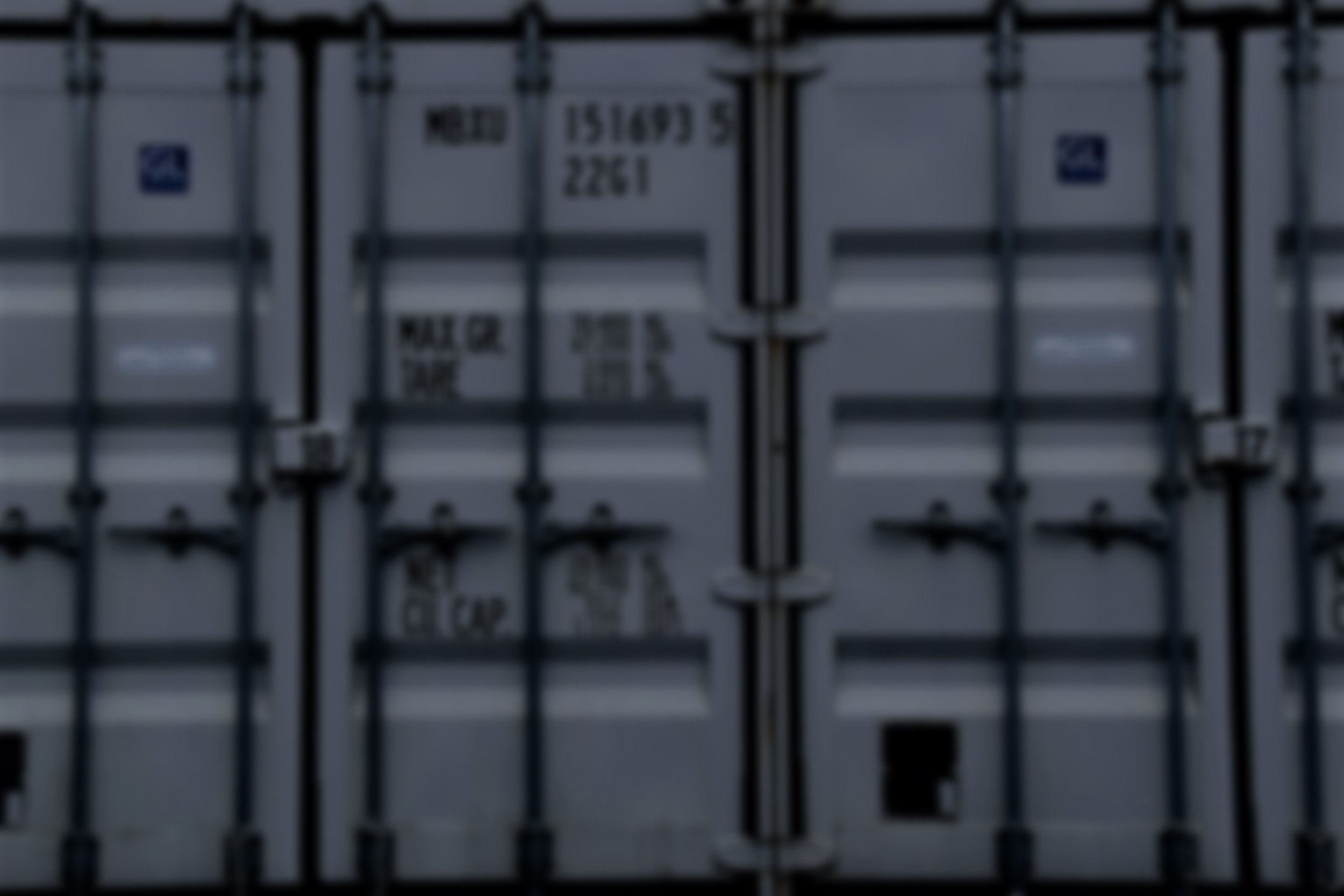 Shipping container on site