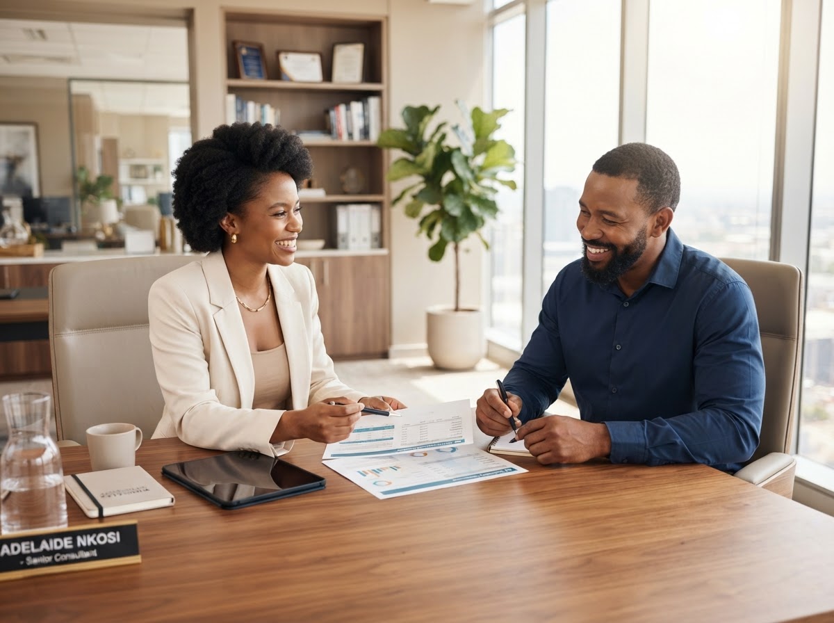 Business consultant meeting with a client in Columbia SC