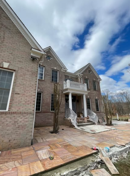 Full residential estate exterior patio and stone flooring remodel
