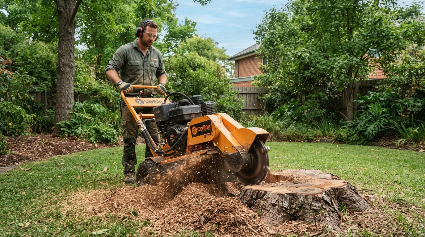 Stratford Stump Grinding crew at work