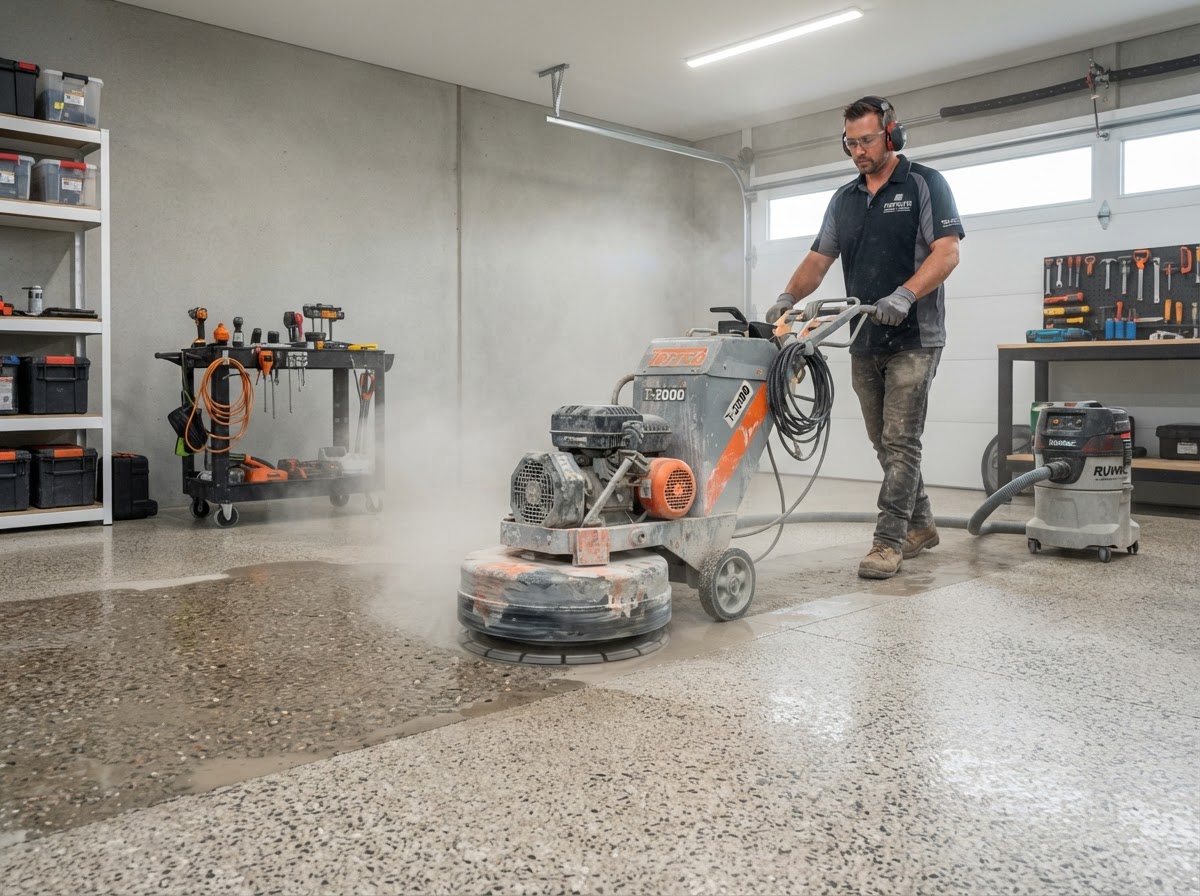 Mechanical Diamond Grinding Concrete Surface