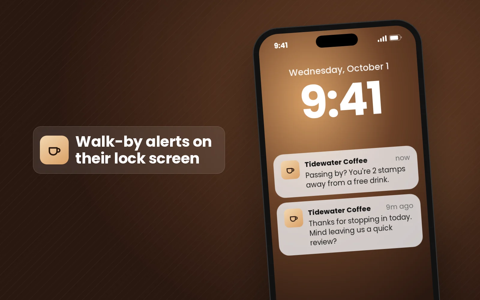 Coffee shops & cafés loyalty and texting example