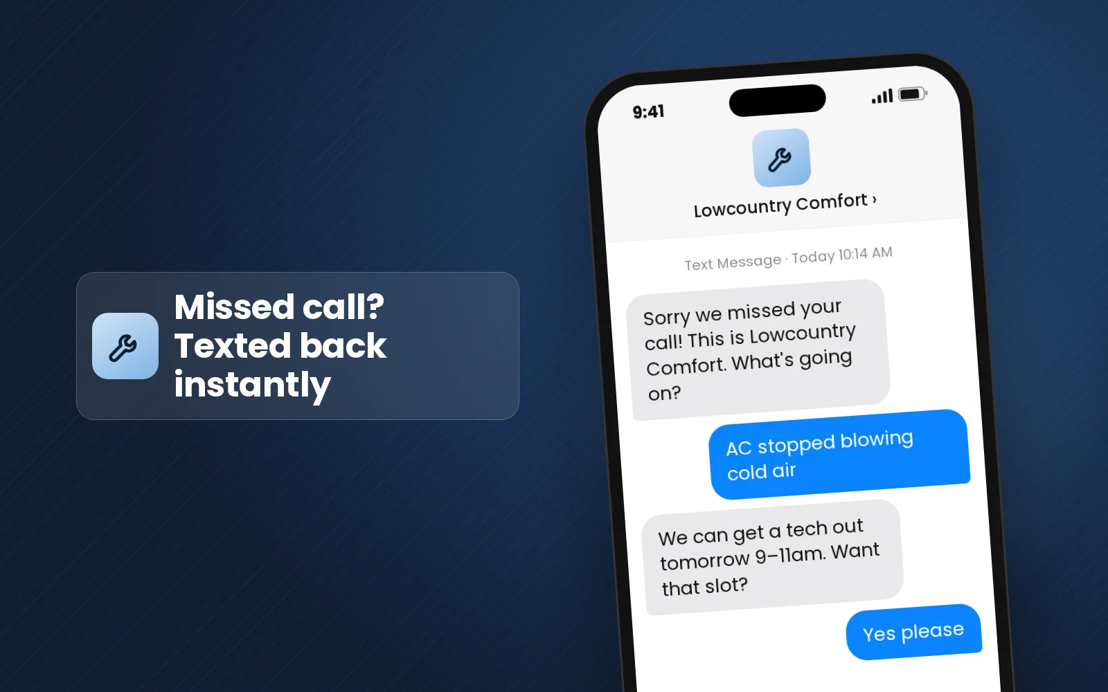 Home services loyalty and texting example