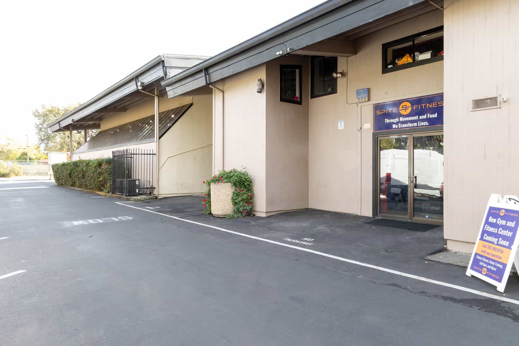 Outdoor view of the Spite Fitness facility at 1901 Cleveland Ave Suite B, Santa Rosa, CA