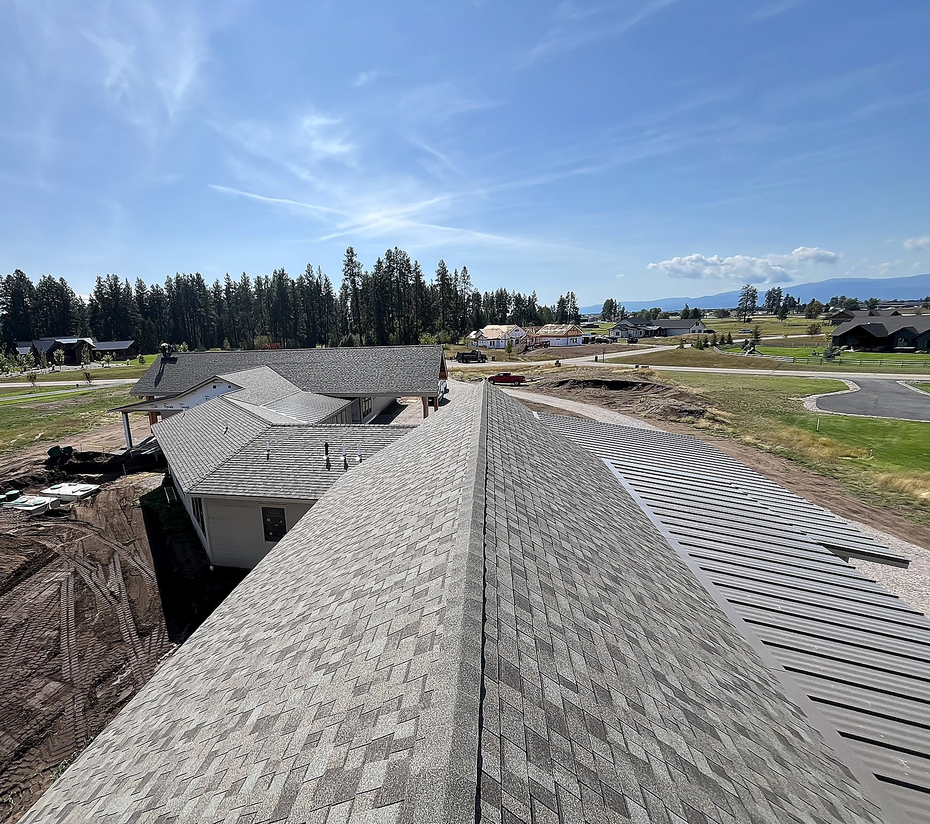 Standing seam metal roof panels installed in the Flathead Valley, Montana
