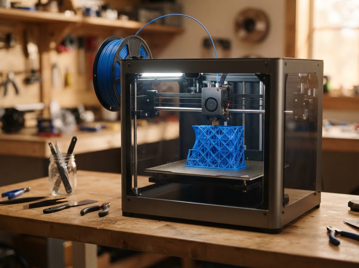 3D Printing equipment in a workshop