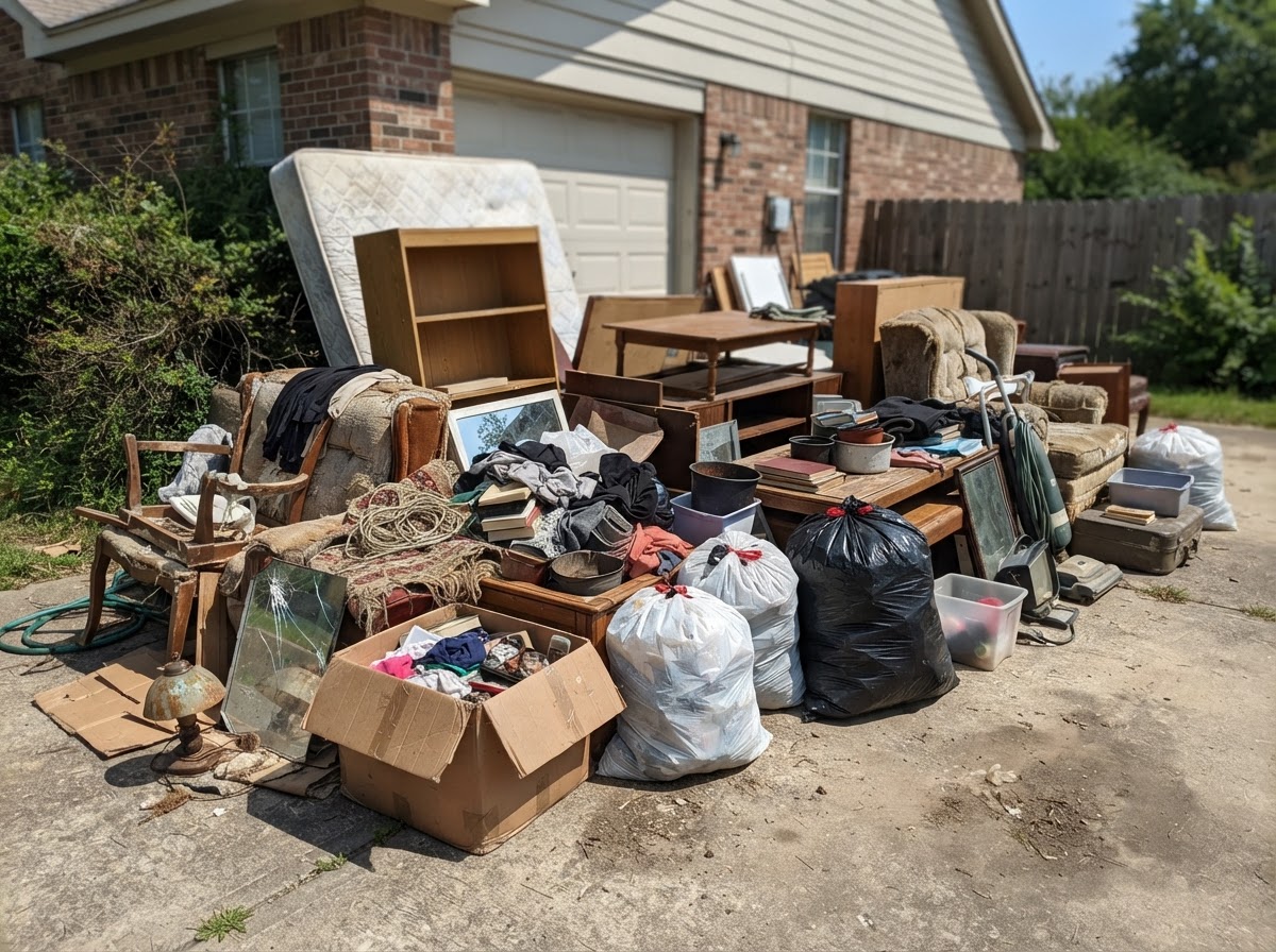 General household junk hauled from a Broward County driveway