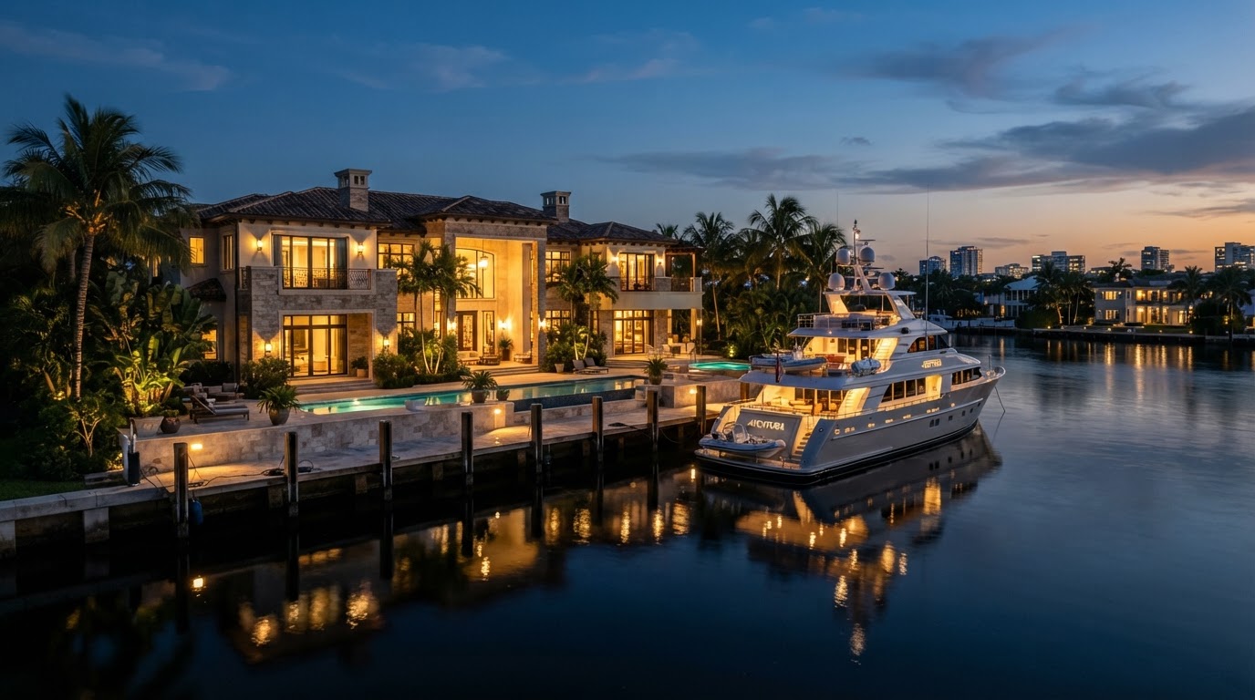 Fort Lauderdale waterfront at dusk