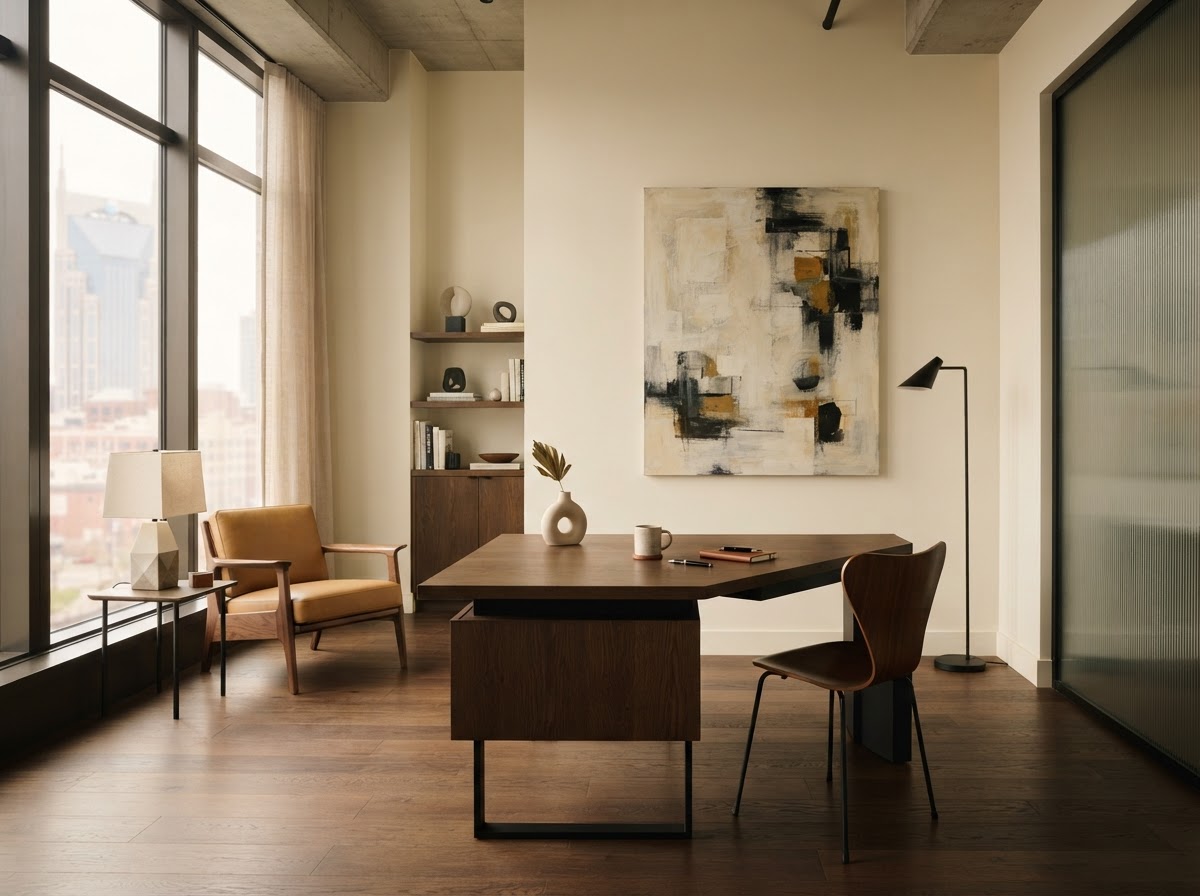 Modern minimalist executive consulting office in Nashville