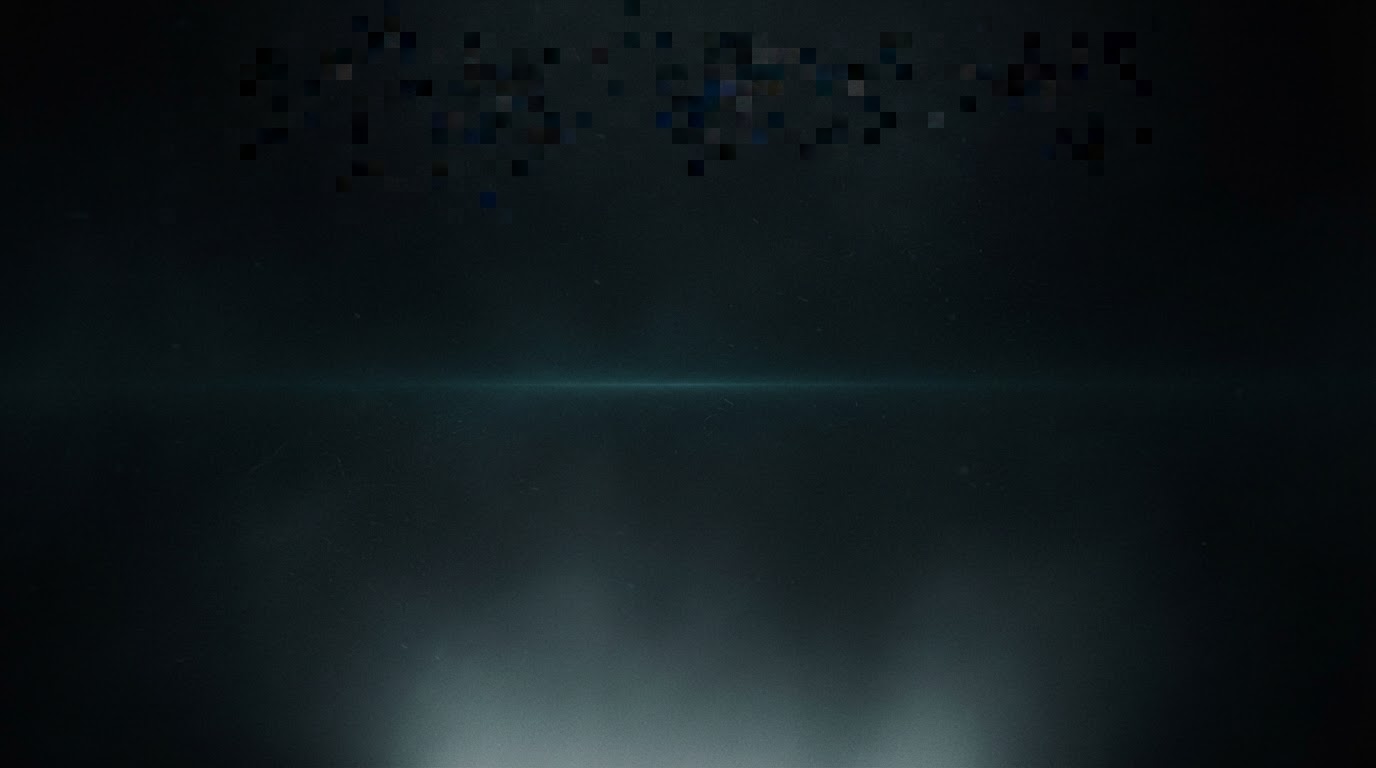 Dark cinematic atmospheric haze with a faint cyan glow