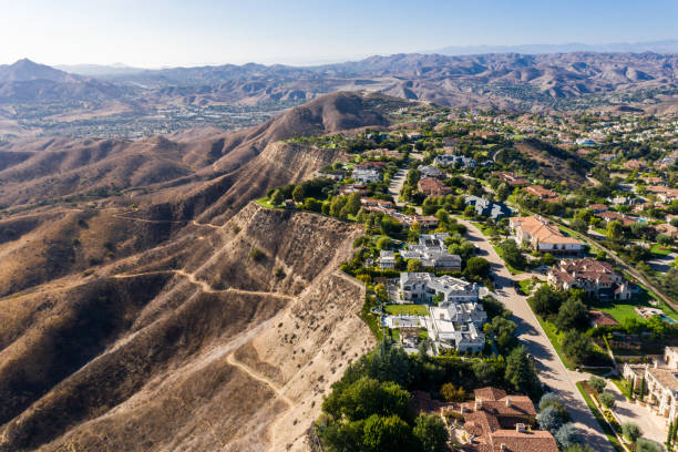 California hillside residential community with solar homes