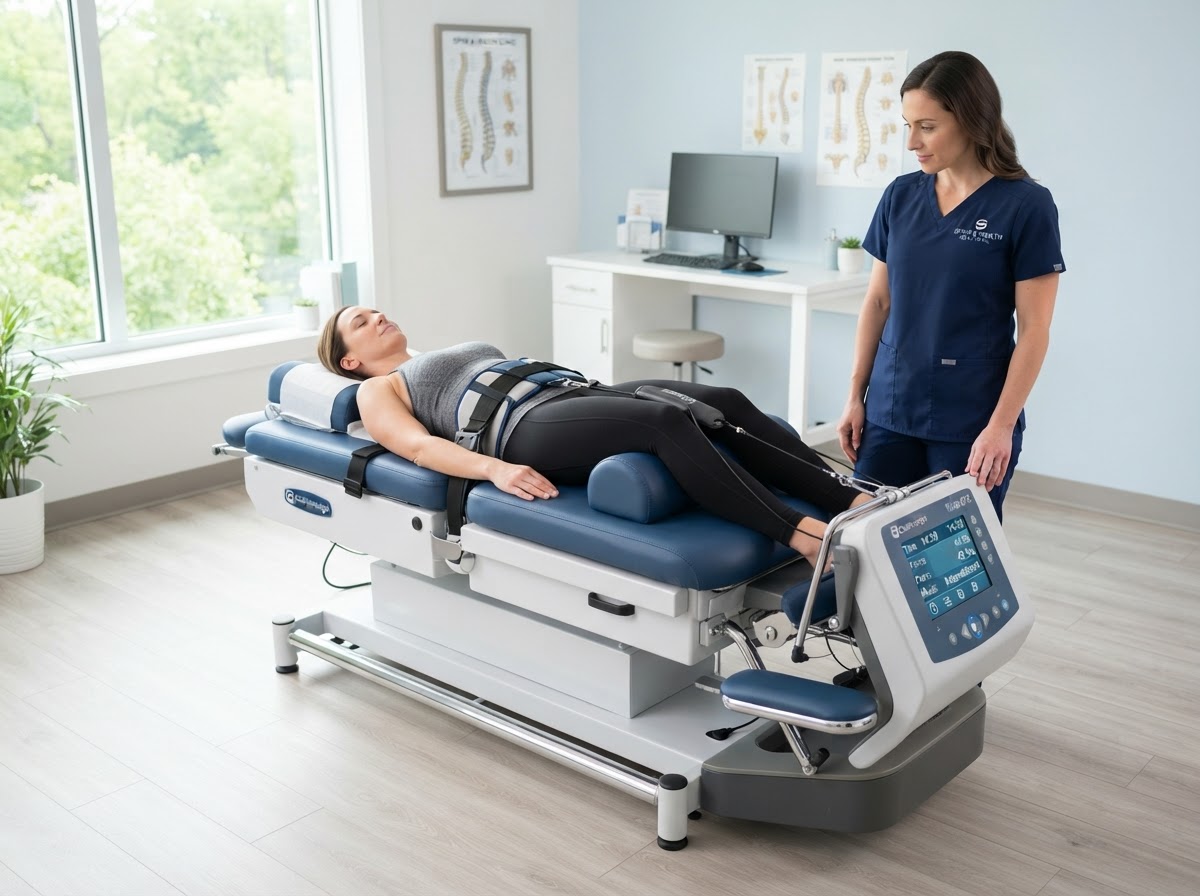 Non-surgical spinal decompression room at LaserTech