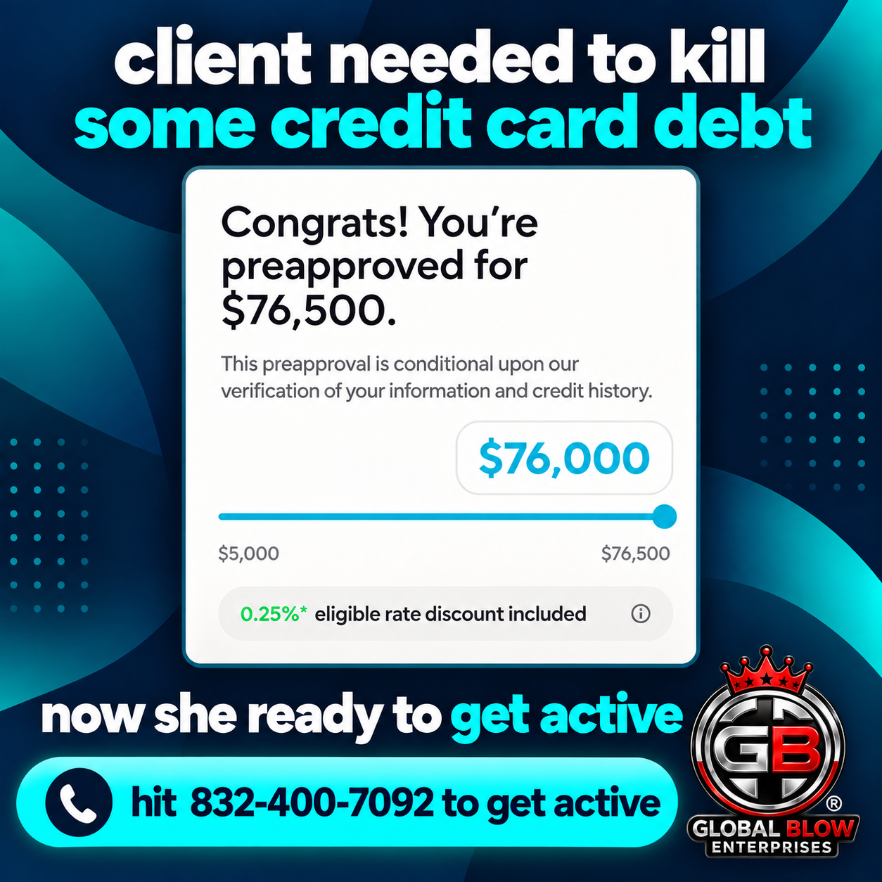 Preapproved for $76,500 to Eliminate High-Interest Debt