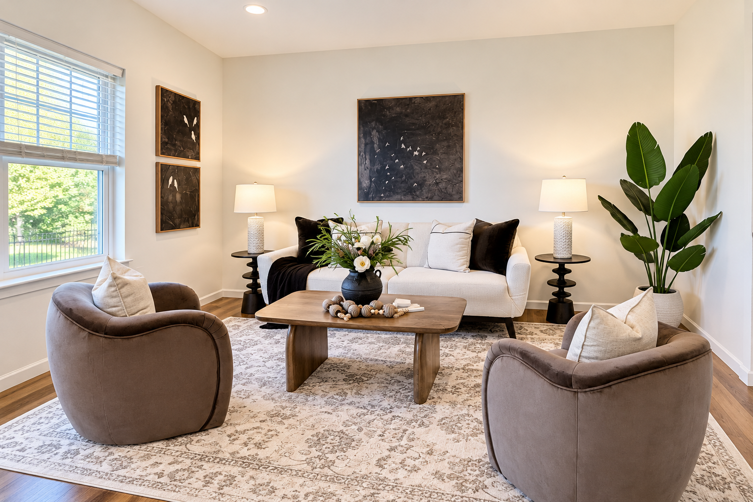 Refined Modern Living Room Vignette