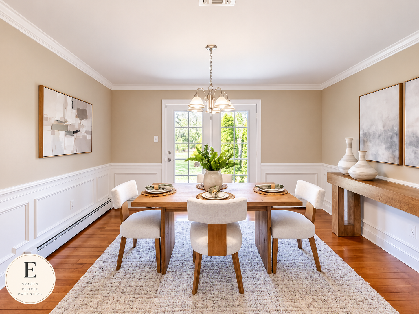 Warm Transitional Dining Room