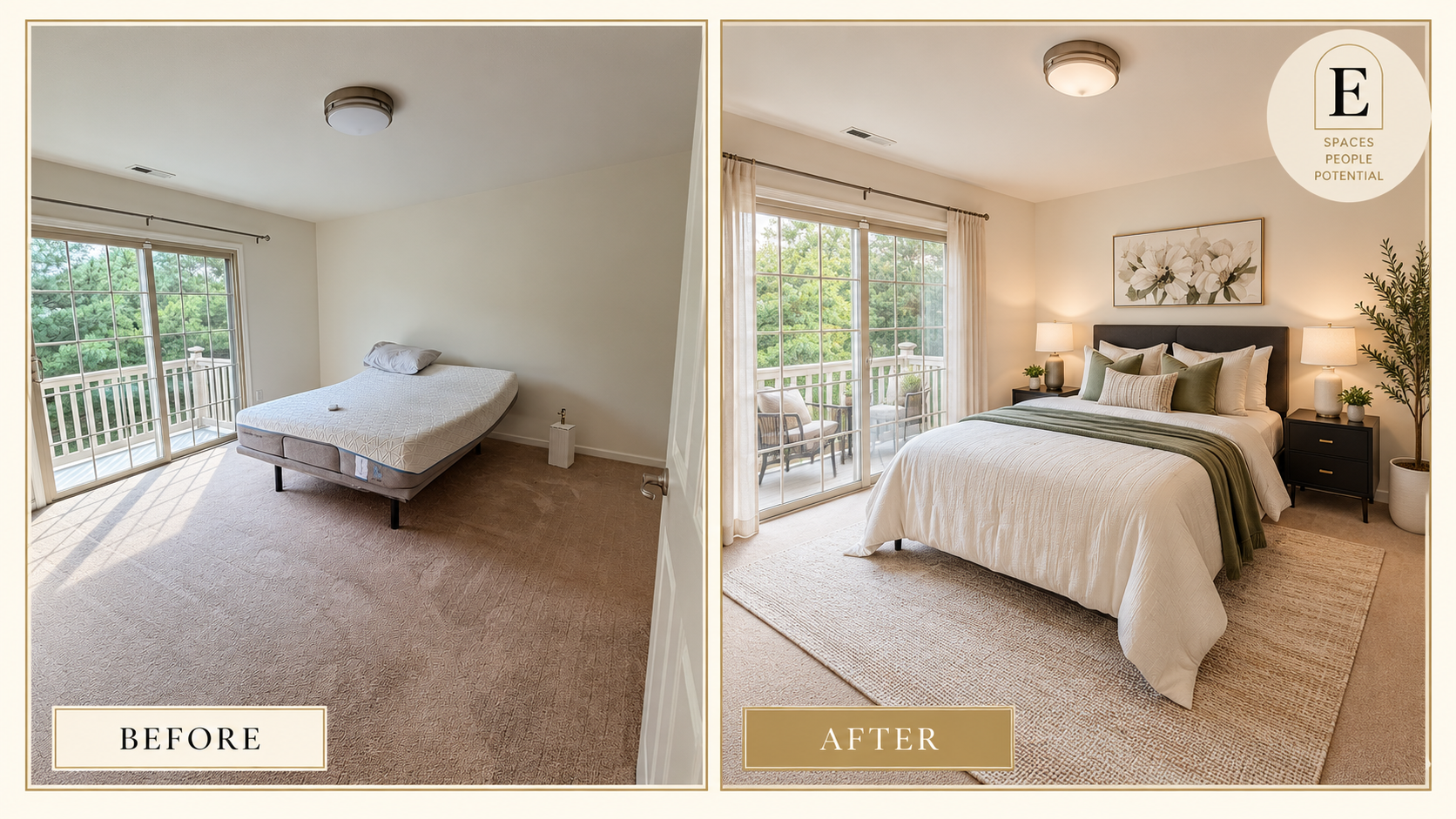 Before & After: Balcony Primary Bedroom Suite