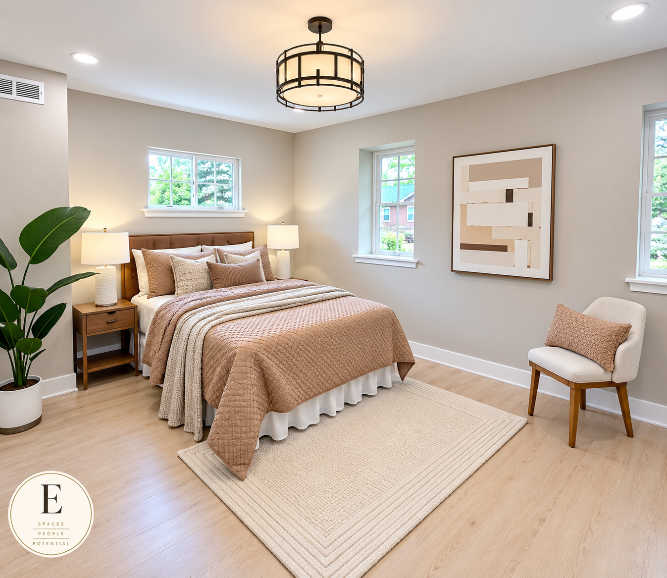Earthy Terracotta & Caramel Primary Bedroom