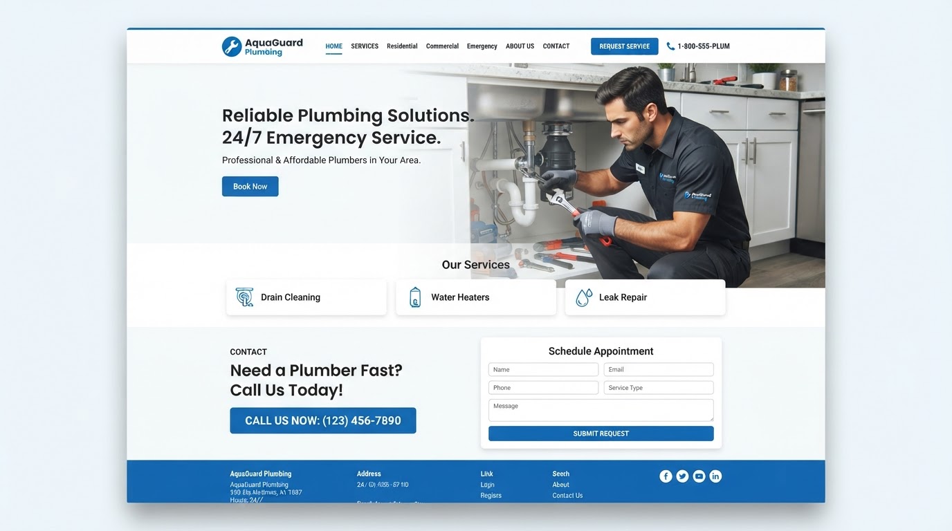 Miami Plumbing Company — website preview