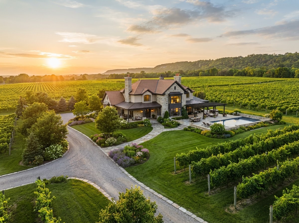 A vineyard estate home in the Niagara region