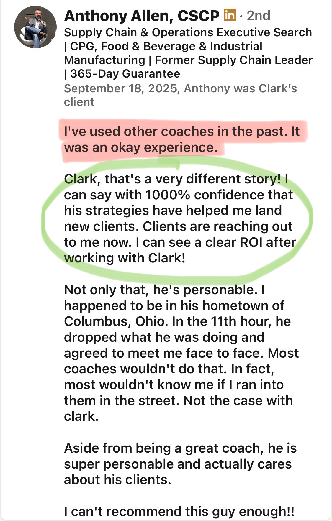 Anthony Allen client testimonial
