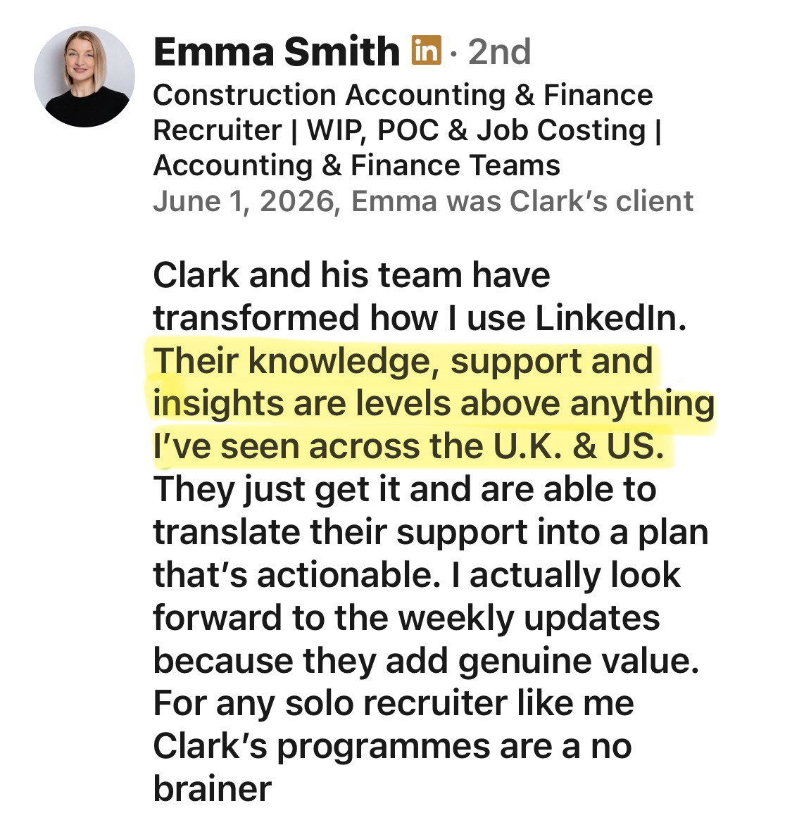 Emma Smith client testimonial