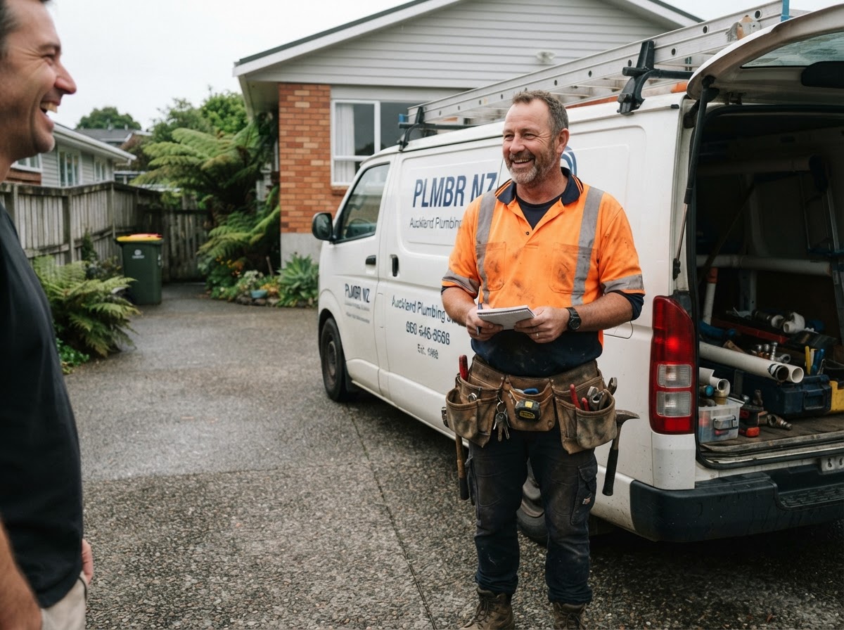 Local New Zealand plumber on the job