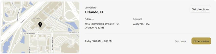 Leo Gelato Location Map