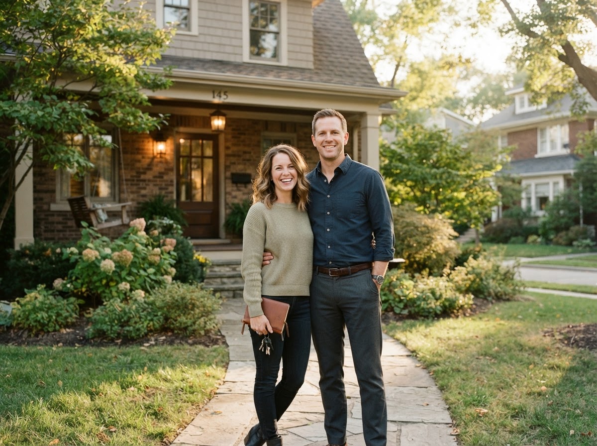 Samson Buys Homes team in front of a home