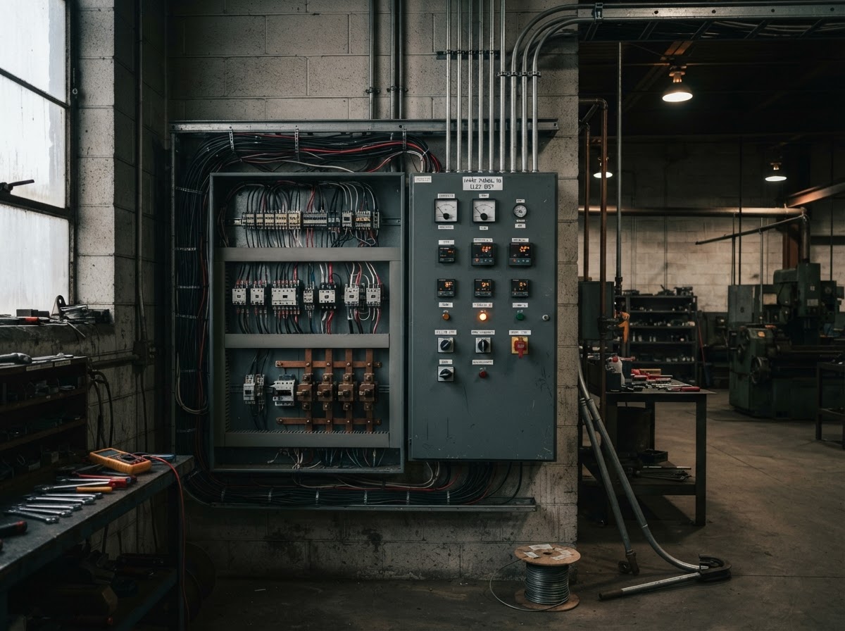 Commercial electrical panel and building heating controls, Vermont