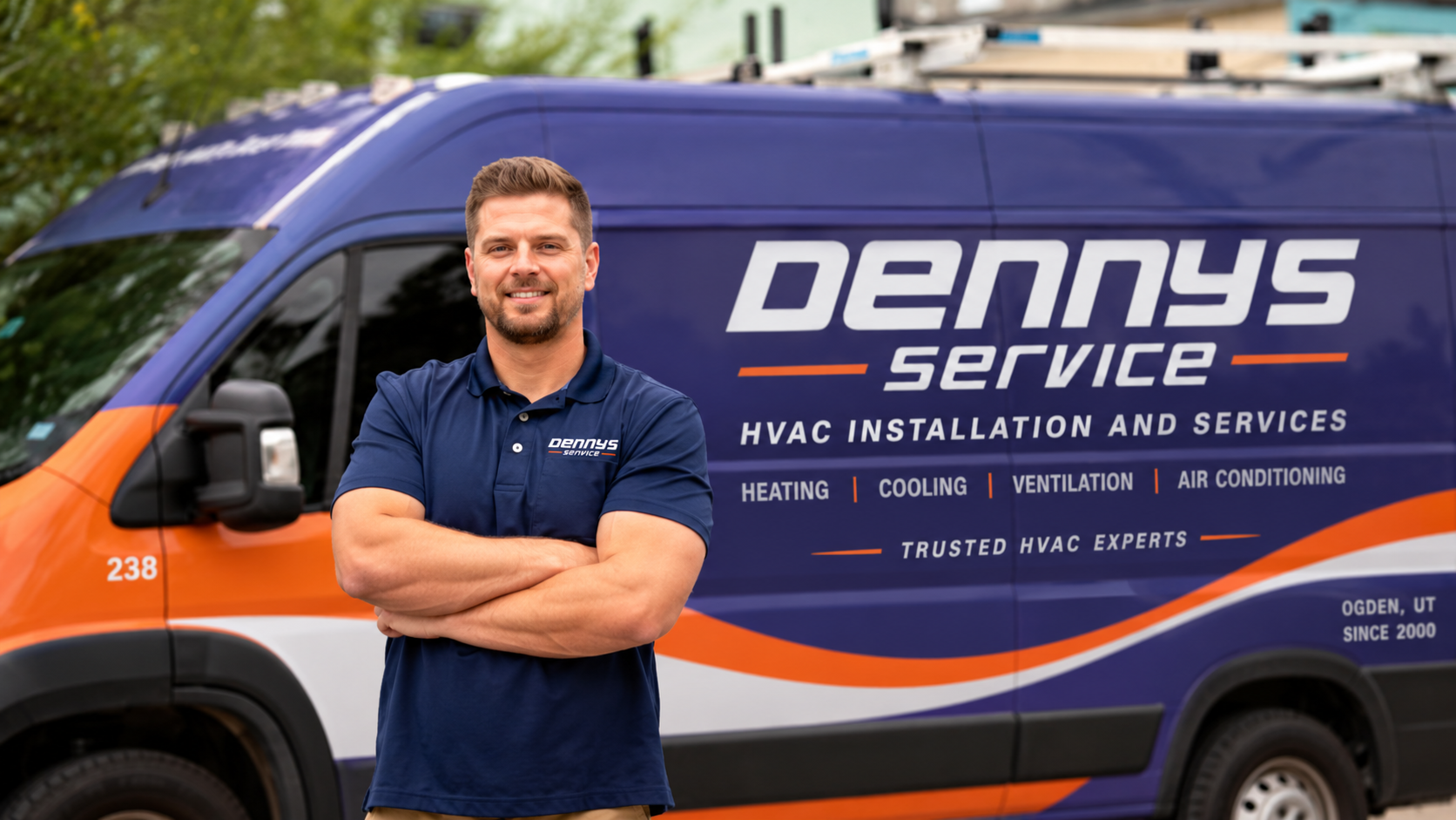 Denny's Service official branded service van in Ogden Utah