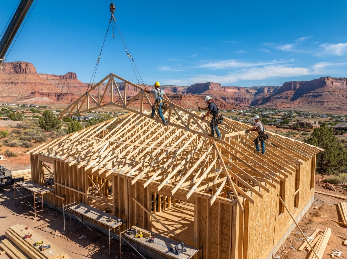 Pine Valley Truss Roof — Roof Trusses framing project in Southern Utah