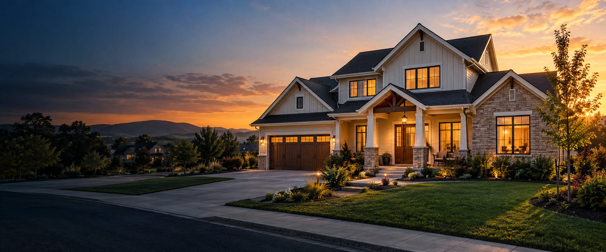 Jacksonville home at dusk