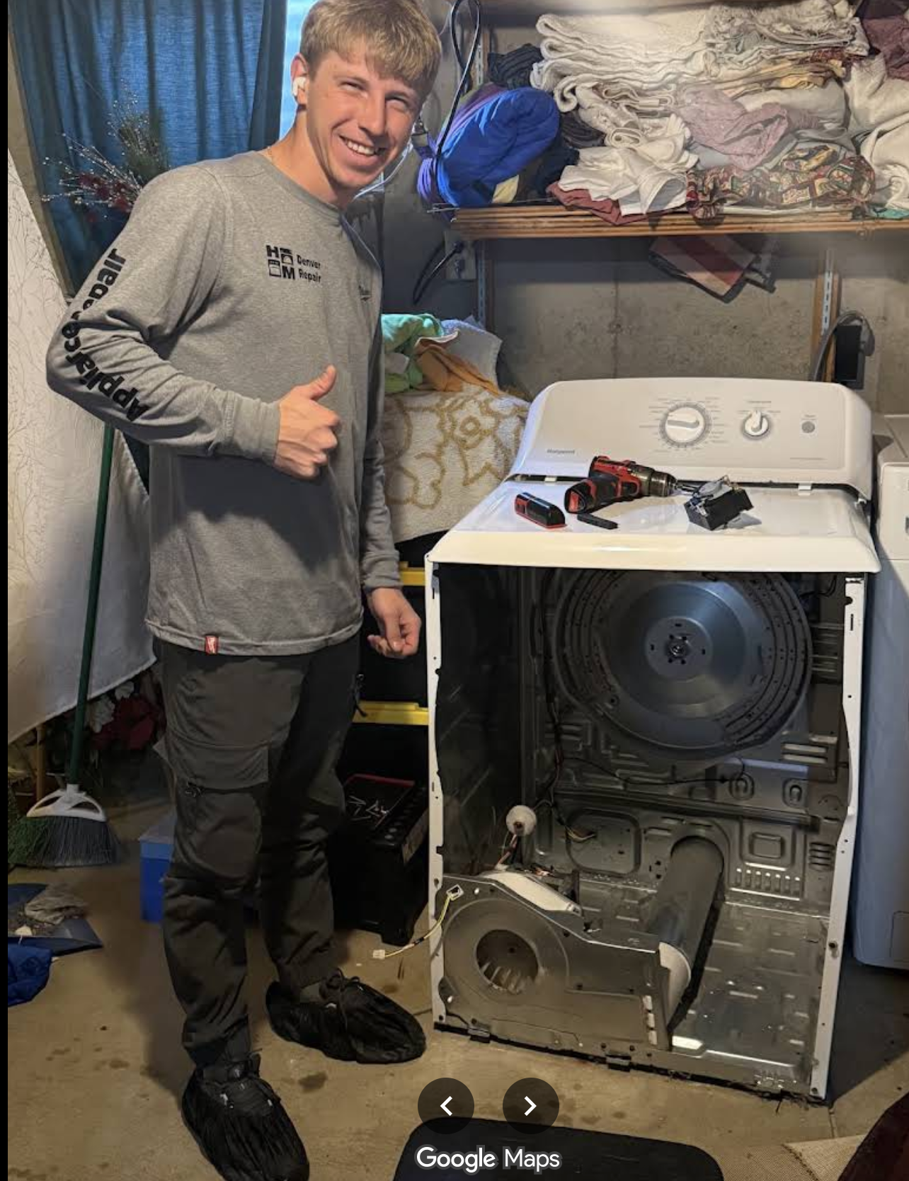 Gena repairing a dryer in Denver