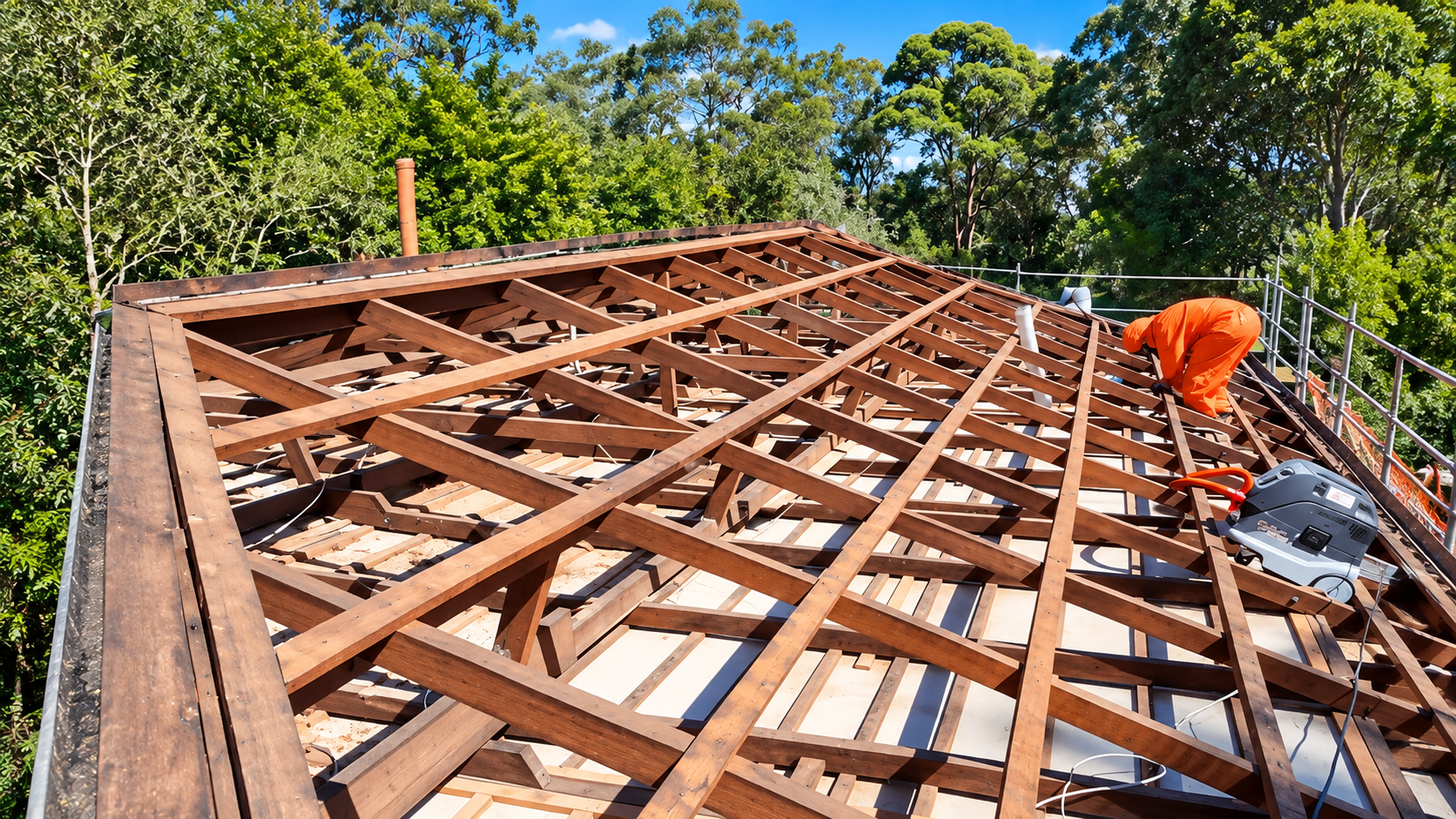Asbestos removal and demolition worksite