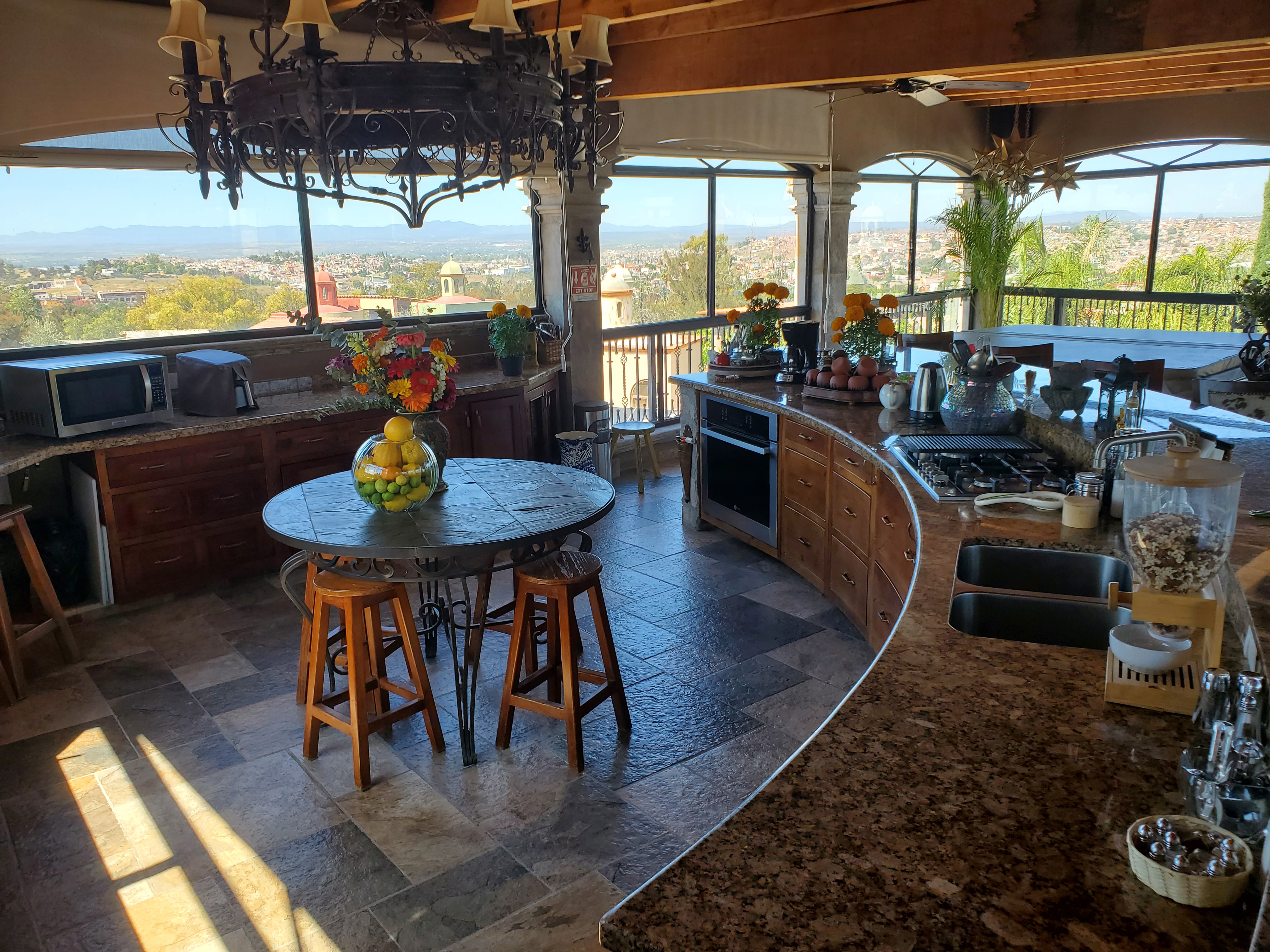 Casa Grande designer kitchen and dining area with panoramic views