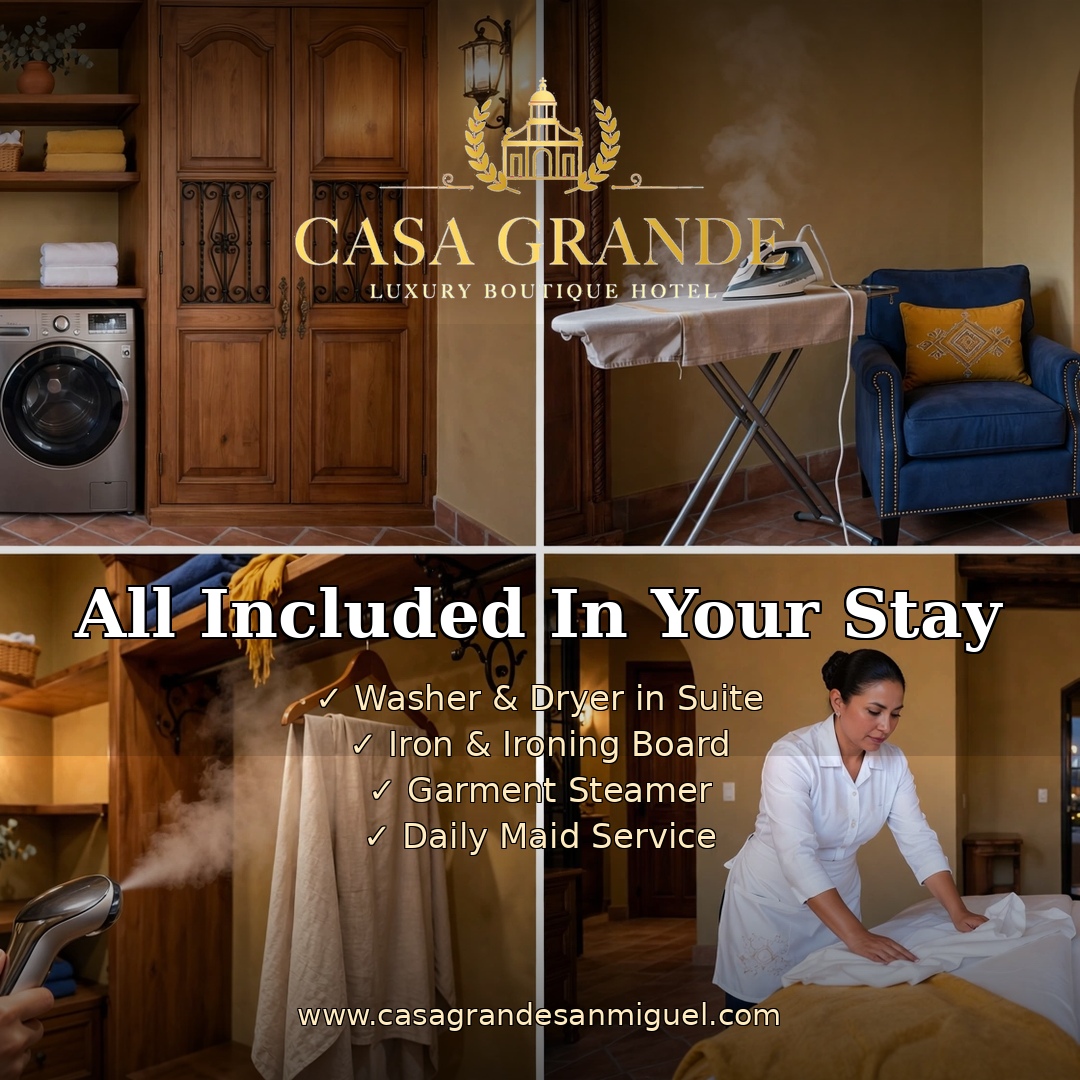 Casa Grande Luxury Boutique Hotel — All Included In Your Stay: Washer & Dryer in Suite, Iron & Ironing Board, Garment Steamer, Daily Maid Service