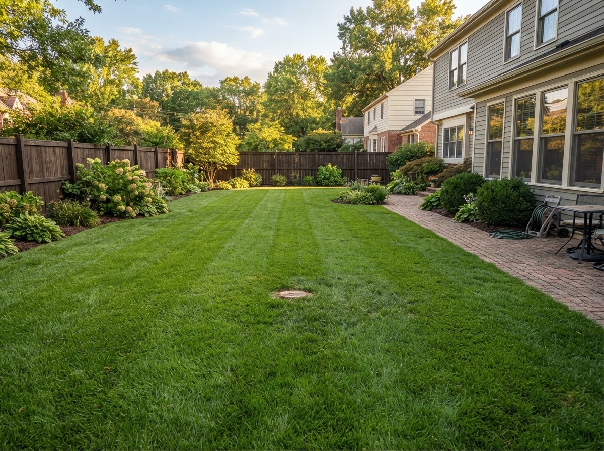 Clean residential yard after a tree removal job