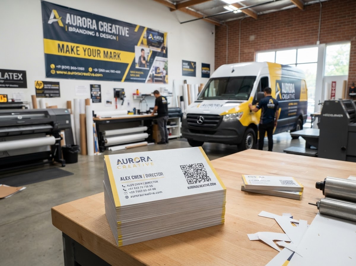 Professional printing: business cards, signs and banners