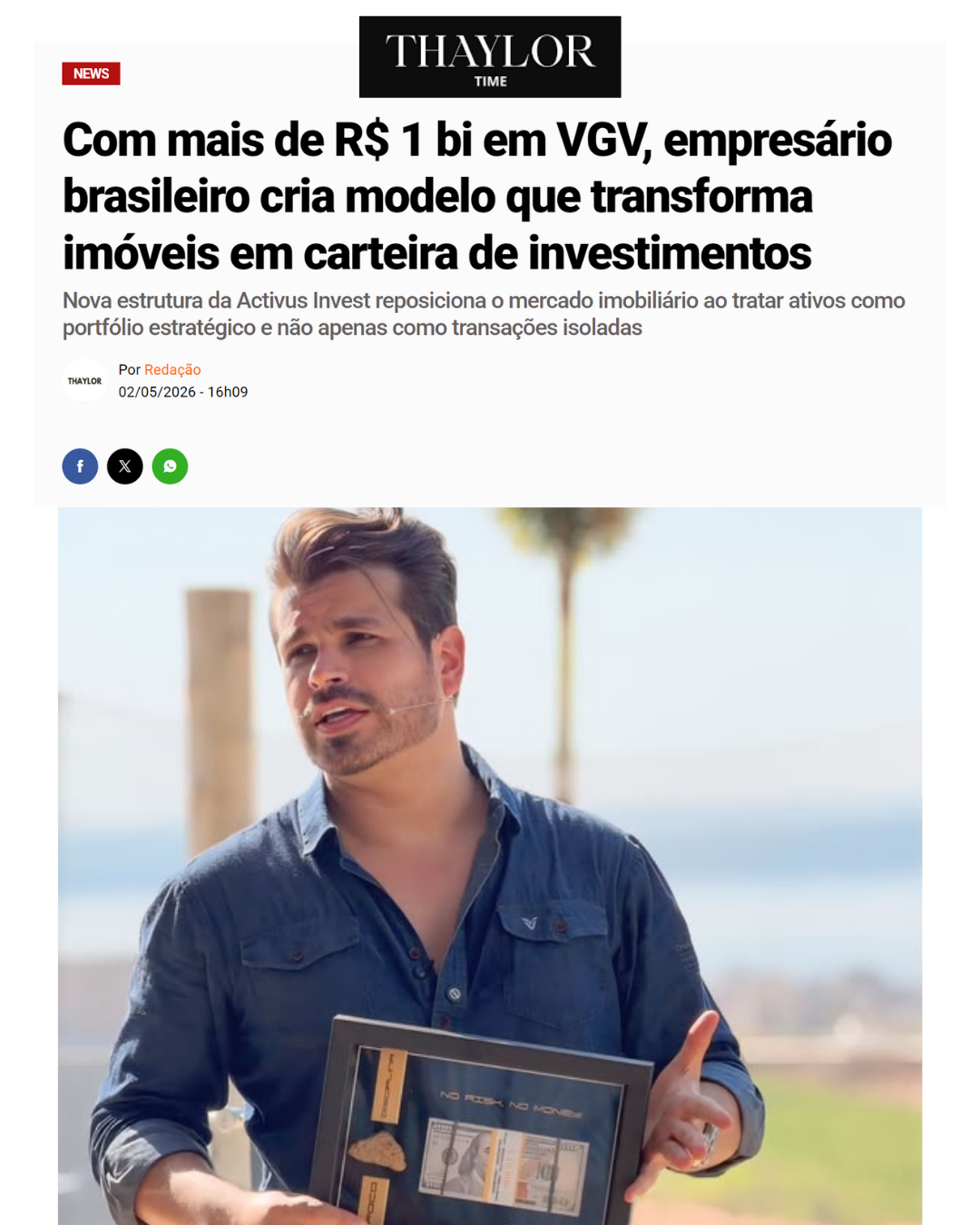 Com mais de R$ 1 bi em VGV, empresário brasileiro cria modelo que transforma imóveis em carteira de investimentos