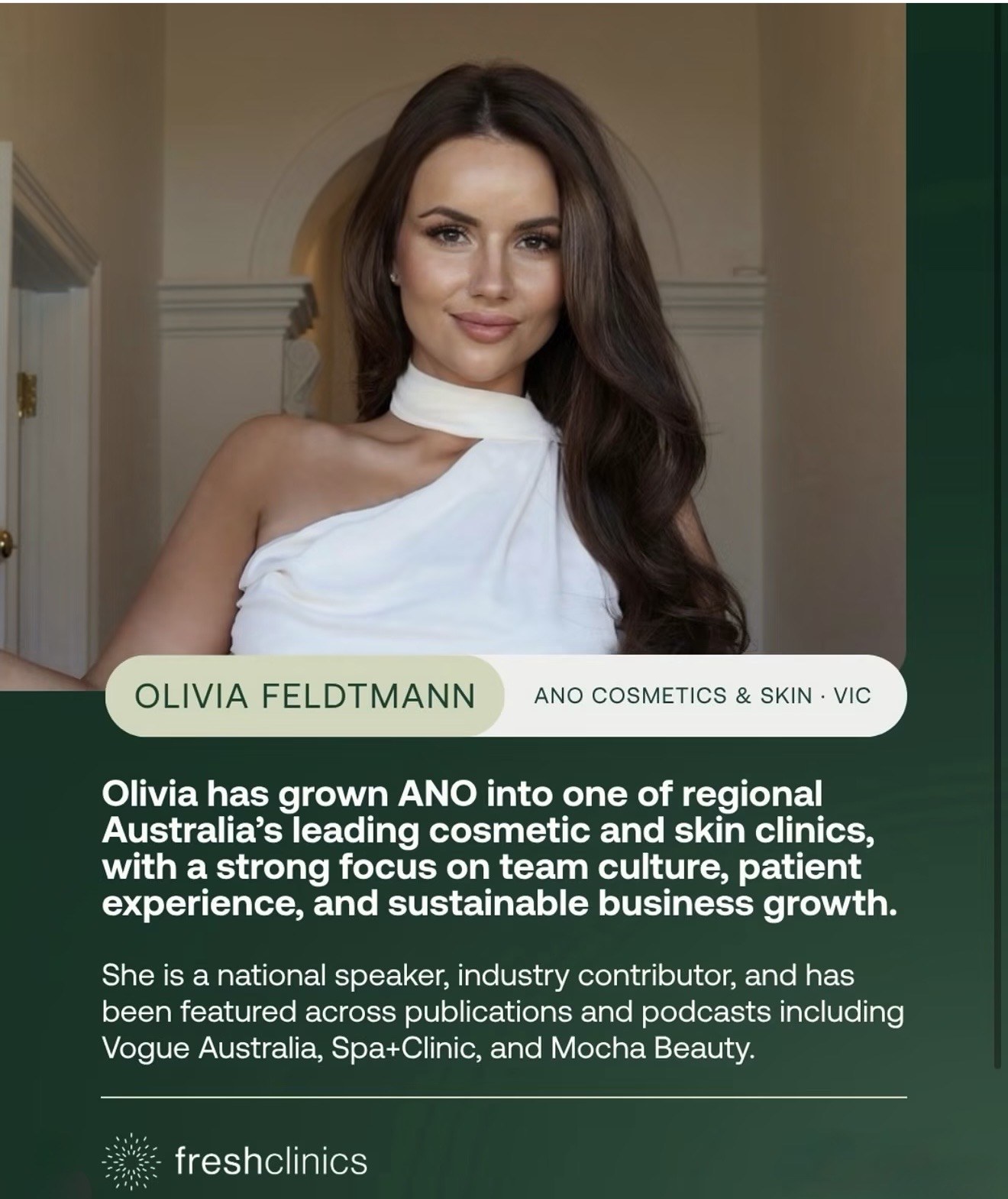 Shaping the Future of Aesthetics: Joining the Fresh Clinics Advisory Board — Olivia Feldtmann