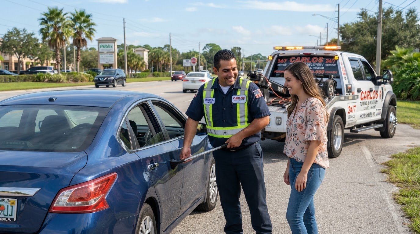 Towing service on Vine St Kissimmee FL by Joffrey Towing