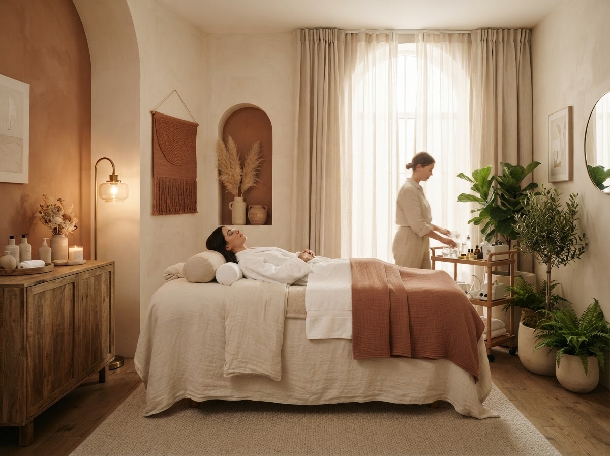 Ruhiges Behandlungszimmer – Beispiel aus dem Kosmetikstudio Auri Mica