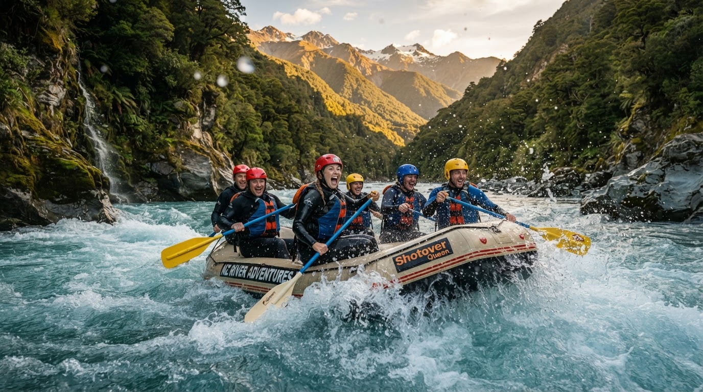 Adventure travel in a dramatic mountain landscape