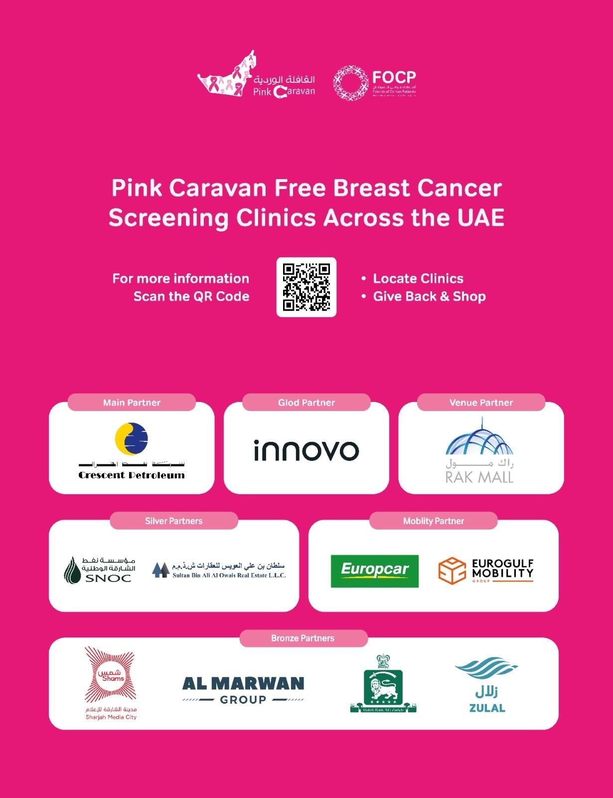 Pink Caravan Free Breast Cancer Screening Clinics Across the UAE — Official Partners with Europcar and Eurogulf Mobility as Mobility Partner