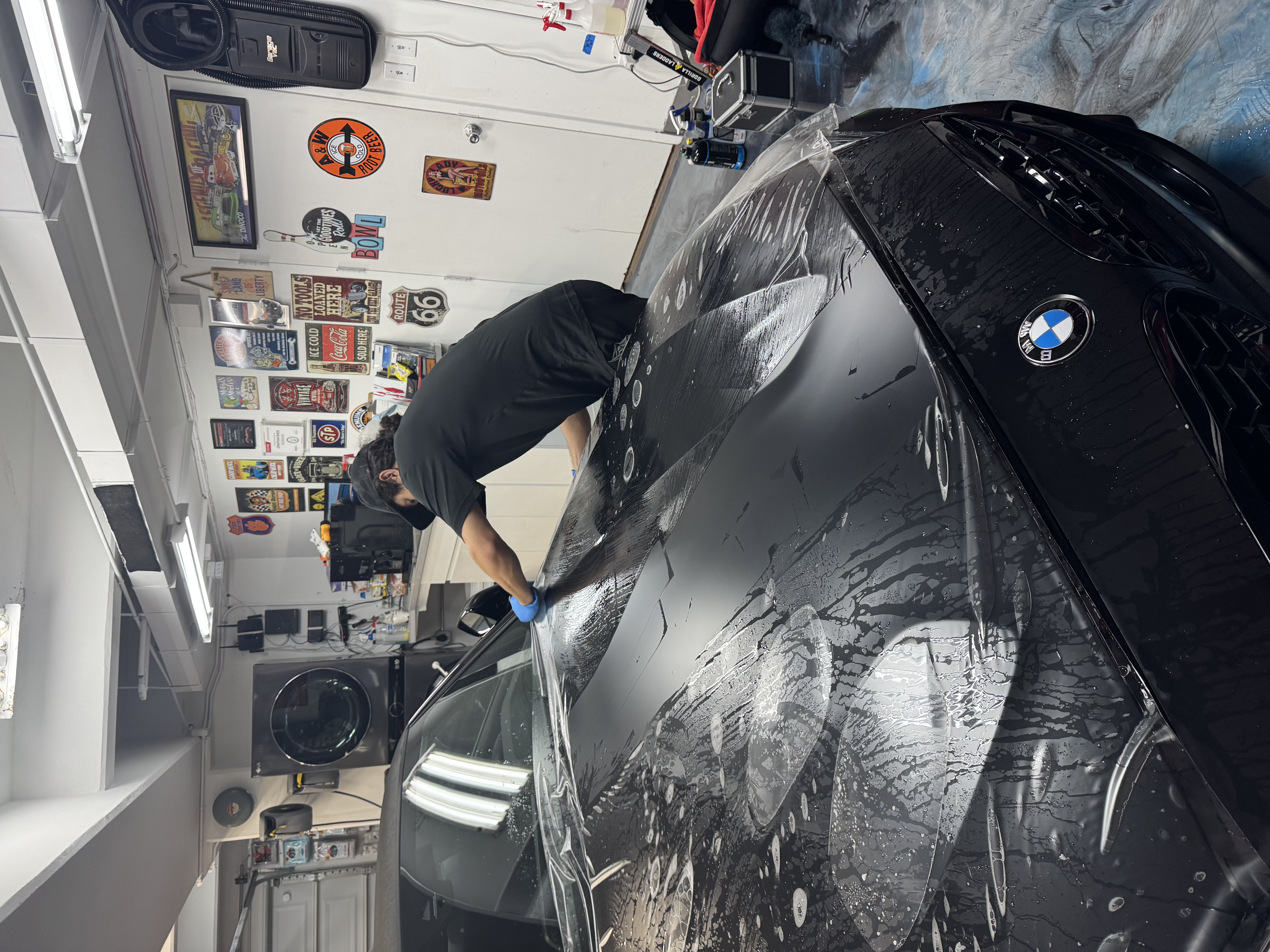 BMW hood paint protection film installation by Standard Paint Protection